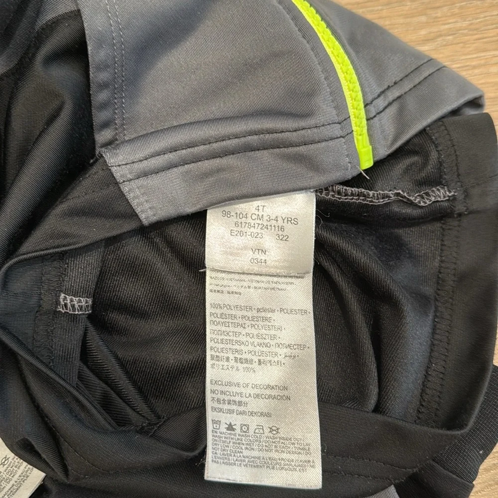 NIKE KIDS Gray Black Color Block Dri-Fit Full Zip Jacket Jogger 2-Piece Set 4T‎